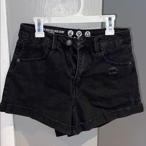 High waisted jean shorts